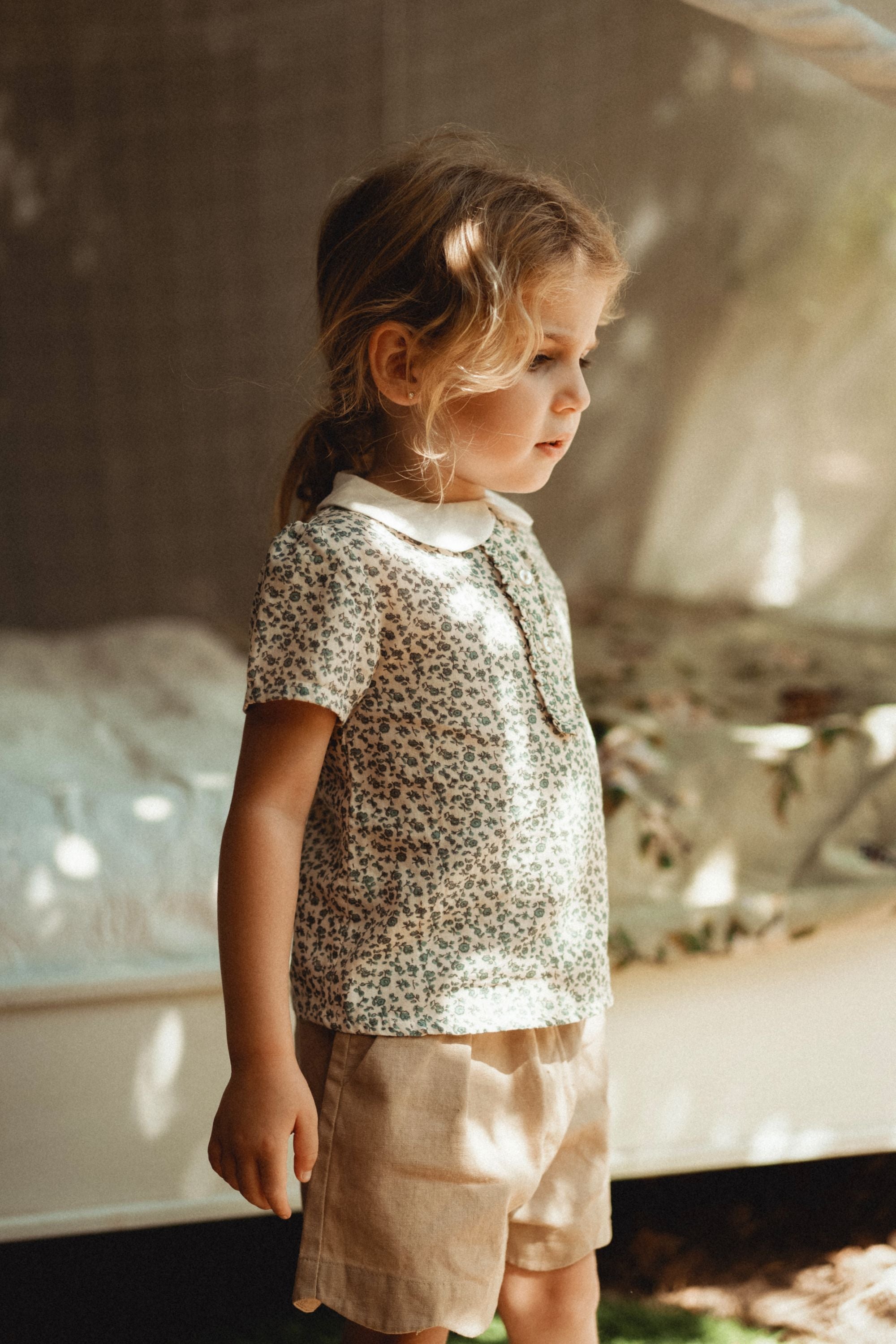 wirrawirra kids clothes full printed polo shirt blue star flower 24 Summer Blouses Girls New Arrivals Shirts