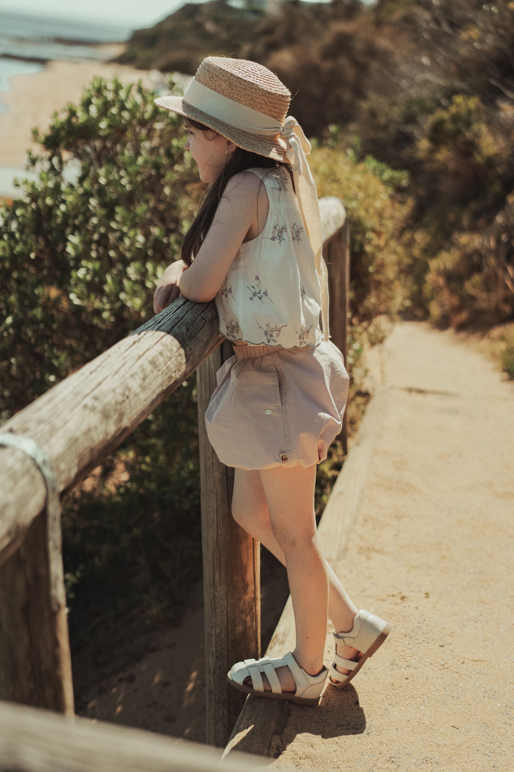 wirrawirra organic infant clothes flower bud pants peach 24 Summer Girls New Arrivals Shorts